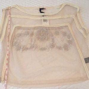 Bellatrix shear beaded ivory crop